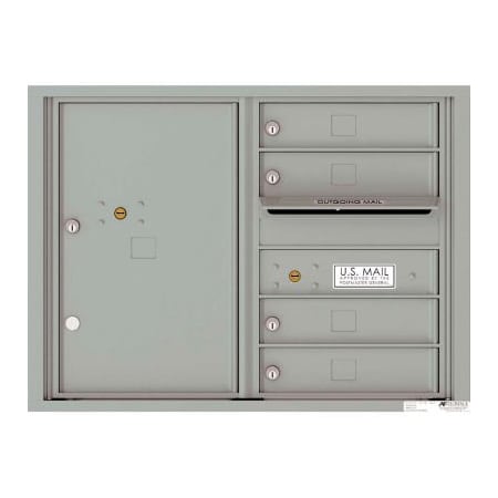 Florence Mfg Co Florence Versatile 4C Mailbox 4C06D-04, 23-1/4"H, 4 Mailboxes, 1 Parcel, Front Loading, Silver, USPS 4C06D-04SS